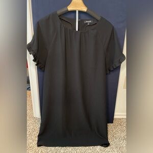 Madewell Black Ruffle Sleeve Shift Dress | Size S